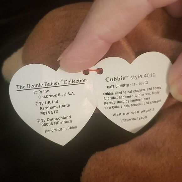 Vintage 1993 Ty Beanie Baby CUBBIE the Bear Cub - Picture 6 of 8